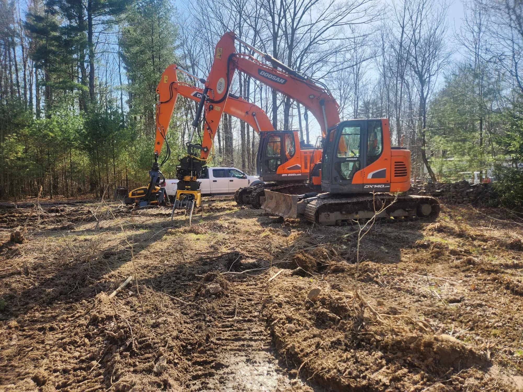 Patriot equipment clearing trees and brush