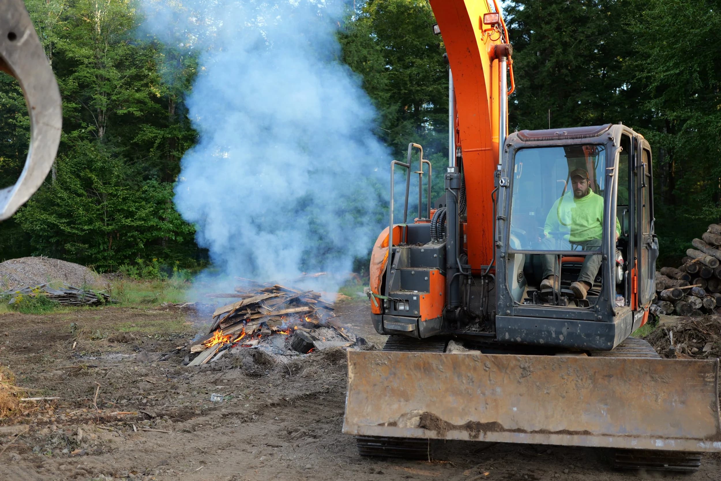 Forestry machinery on site